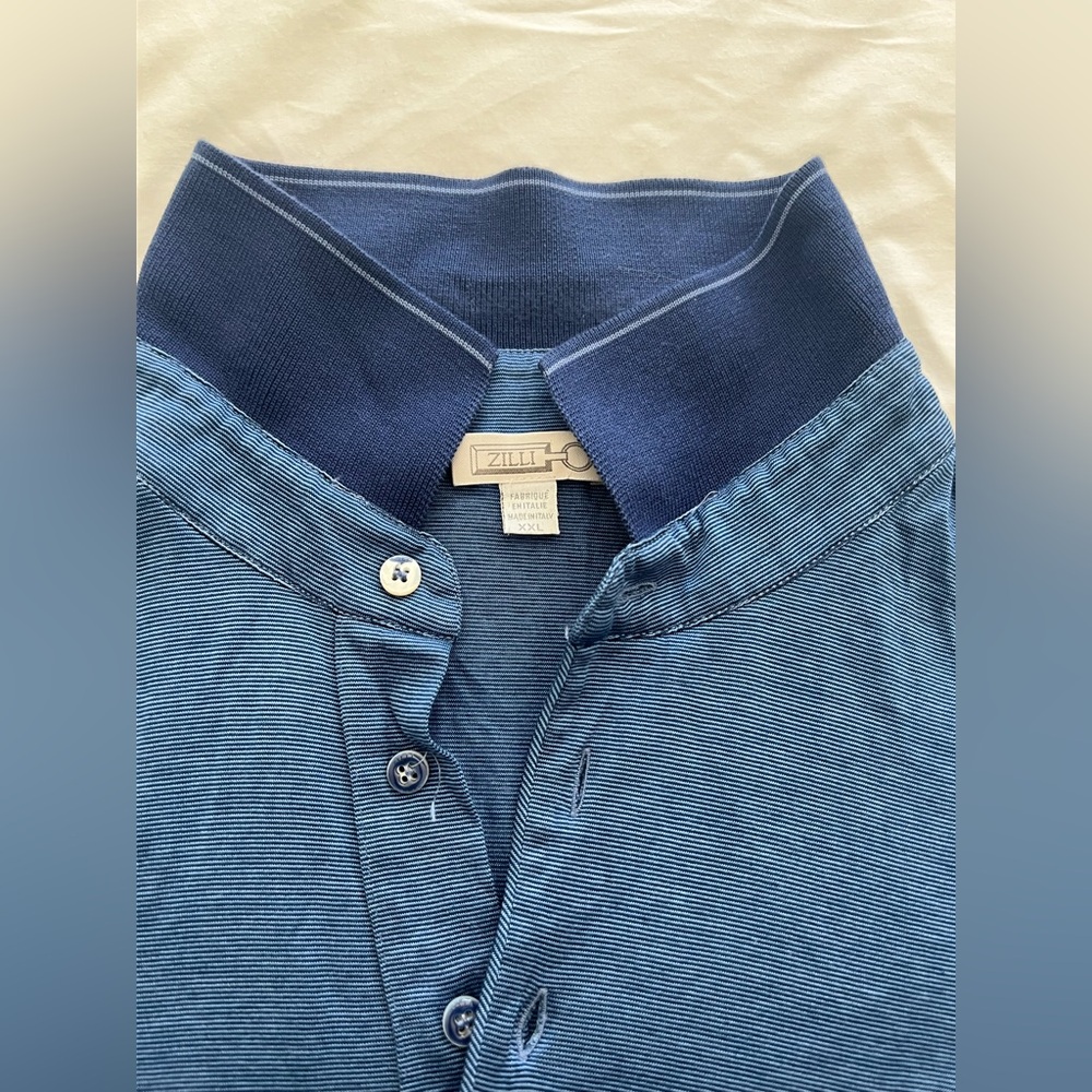 Zilli Men's Striped Blue Polo